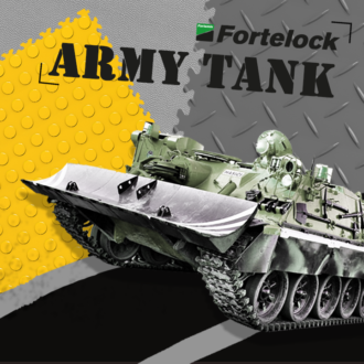 Die Fortelock-Fliesen bekommen keinen Schaden, selbst wenn Sie mit einem Panzer darüber fahren.